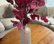 Large vase from ez living with artificial leaves from Marks and Spencer