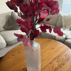 Large vase from ez living with artificial leaves from Marks and Spencer