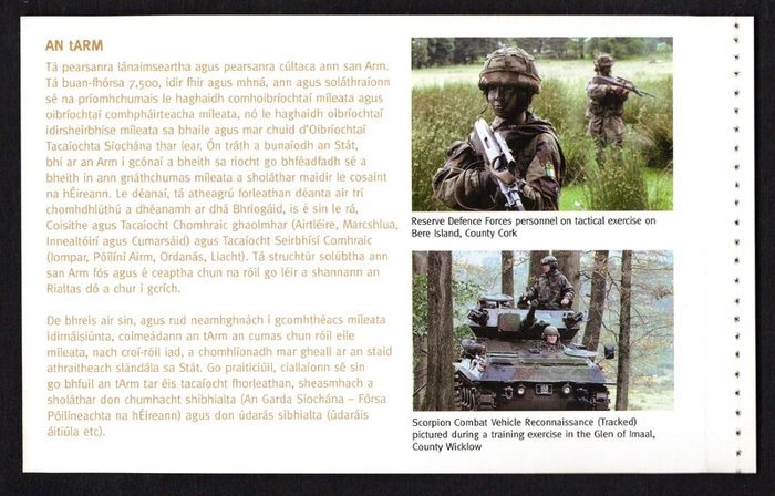 2013 Ireland Irish Defence Forces Commemorative Stamp Booklet Mint Never Hinged (MNH)