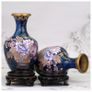 Pair Vintage Cloisonne Vases On Stands Image 6