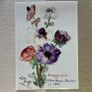 Laminate Glossy 280gsm Canvas Poster A4 Size Featuring New Year's Greeting with Anemones (1897) by Sientje Mesdag-van Houten Image 3