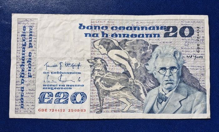 Ireland 1983 W.B. Yeats 20 pound banknote