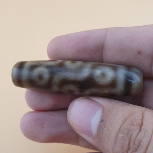Vintage 9 Eyes Himalayan Tibetan Agate Dzi Bead Amulet