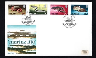 1973 Jersey Marine Life Commemorative Stamps First Day Cover (FDC)