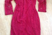 New red lace dress