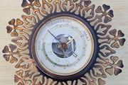 Vintage Brass Scandinavian Barometer