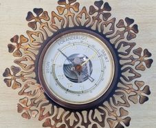 Vintage Brass Scandinavian Barometer
