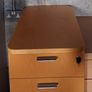 Wooden 3 Drawer Pedestal - Silver Handles Image 4