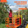 Forklift Safety Cage Work Platform 109 x 114.3 cm 635 kg w/ Wheels for Aerial Image 2
