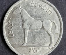 Ireland 1941 Silver Half Crown coin.