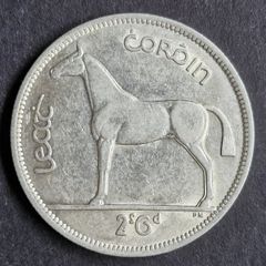 Ireland 1941 Silver Half Crown coin.