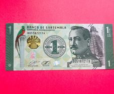 Guatemala  1 Quetzal   2023. Pick  129.  Commemorative Issue  1924 - 2024 ( Uncirculated )