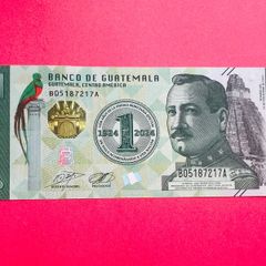 Guatemala  1 Quetzal   2023. Pick  129.  Commemorative Issue  1924 - 2024 ( Uncirculated )