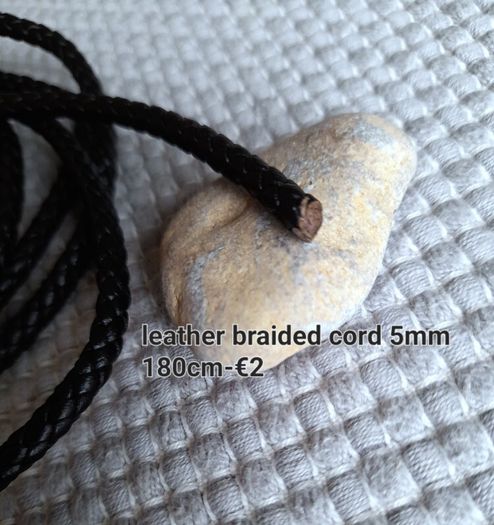 Leather braided cord 5mm