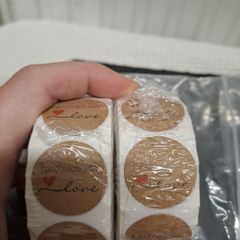 Handmade With Love Kraft Stickers