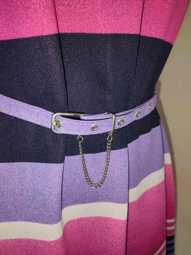 Vintage 70s pink striped A-line dress size S/M Postage included