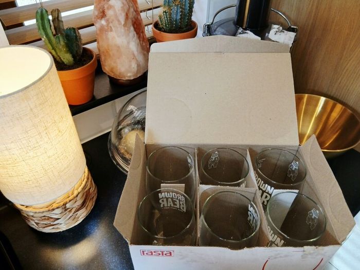 Set of six large glasses