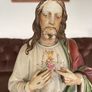 Antique Sacred Heart Statue 17 Inches 43 cm Image 2