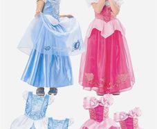 Girls Princess Costume pink and blue, 6 Pieces