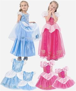 Girls Princess Costume pink and blue, 6 Pieces
