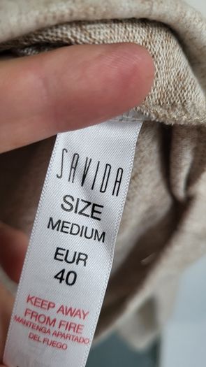 SAVIDA oatmeal supersoft embellished top Sz M( Fit 12-14) - Bnwot