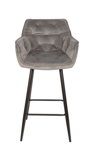 Capri Bottle Green Velvet Arm Stool Luxe Loft Kitchen Bar Chair
