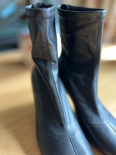 Stradivarius Black Ankle Sock Boots