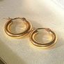 Vintage Hallmarked 9k Gold Chunky Hoop Earrings Image 8