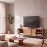 Modern 120cm Oak Effect TV Unit with Rattan Doors Image 3