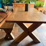 Dining table and matching bench Image 2