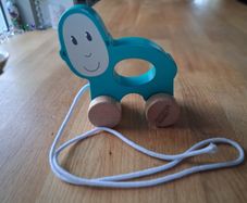 Monkey Wooden Pull Along Toy monkey