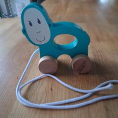 Monkey Wooden Pull Along Toy monkey