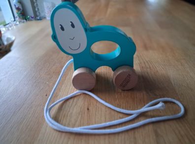 Monkey Wooden Pull Along Toy monkey