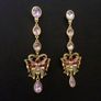 Butterfly Purple Drop Dangle Earrings Image 2