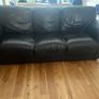 Dark brown leather couch Image 4