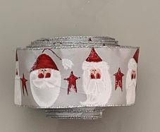 Silver Santa Claus Christmas Tree Ribbon