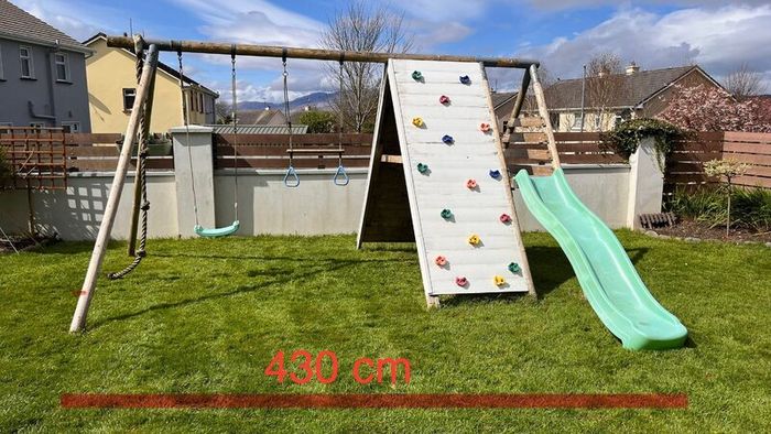 Swing set with slide