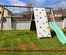 Swing set with slide