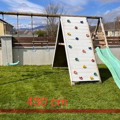 Swing set with slide