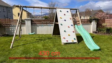 Swing set with slide