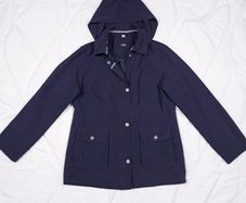 David Barry Navy Blue Hooded Casual Raincoat Jacket 14UK/4EU