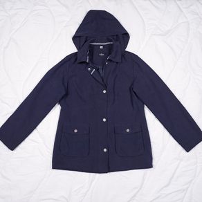 David Barry Navy Blue Hooded Casual Raincoat Jacket 14UK/4EU