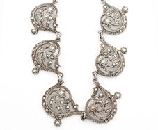 925 Vintage Sterling Silver & Marcasite Gothic Art-Nouveau Style Necklace