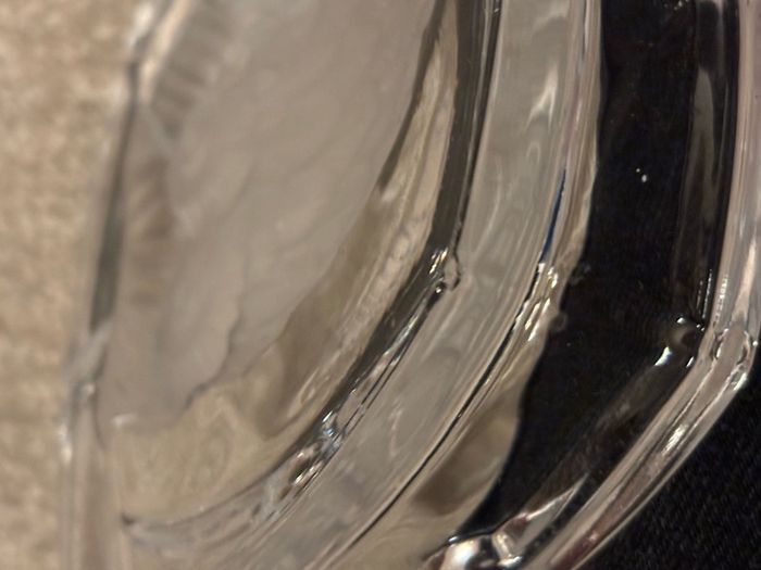 vintage Crystal D'Arques etched owl ashtray