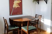 Mid Century G Plan Teak Gateleg Drop Leaf Dining Table &amp; 3 Matching Chairs