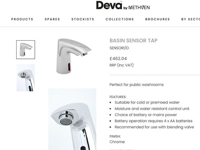 Chrome Infrared Sensor Mono Basin Tap | Automatic Bathroom Sink Mixer