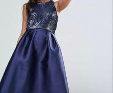 Little Mistress Navy Blue Sequin Dress Size UK 12 L