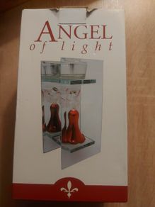 Glass Angel T-Light Candle Holder