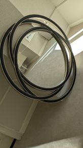 Modern circular interlocking ring mirror