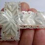 Vintage Dainty Round Star Carved White Mother of Pearl MOP Shell Pendant Image 9